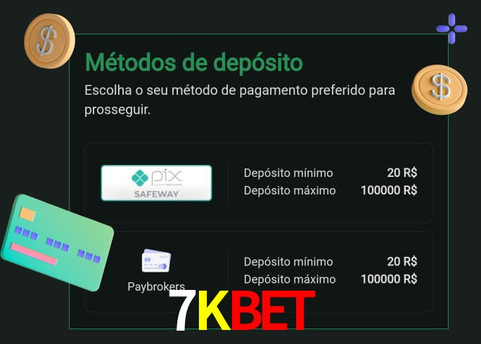 O cassino 7Kbet oferece uma grande variedade de métodos de pagamento